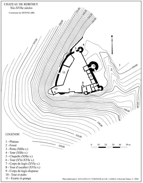 Le plan topographique du château, par Gérard Giuliato.