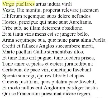 poème Virgo puellares